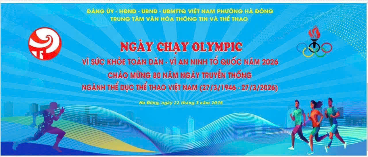 HỌC SINH TRƯỜNG THCS LÊ HỒNG PHONG THAM GIA NGÀY CHẠY OLYMPIC VÌ SỨC KHỎE TOÀN DÂN PHƯỜNG HÀ ĐÔNG NĂM 2026